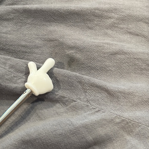 Faherty Naomi Linen Blend Balloon Sleeve Gray Button Down Blouse Womens Small - Picture 8 of 13